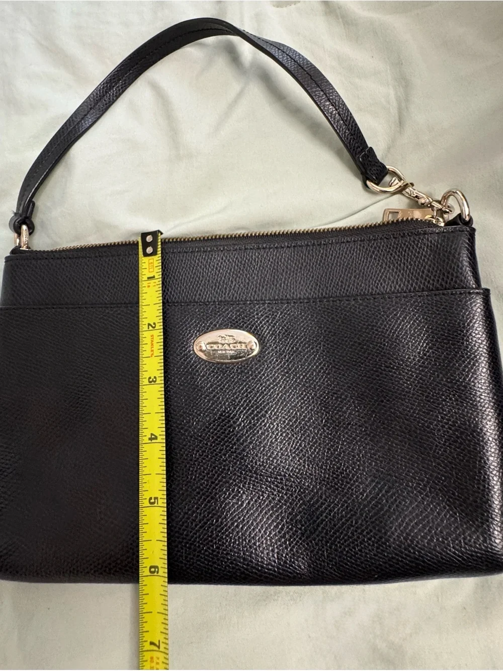 Coach Black Leather Wristlet Clutch
